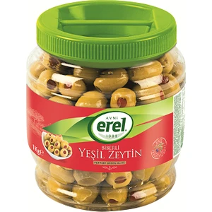 Avni Erel Biberli Yeşil Zeytin 180-200 Kb 900 gr