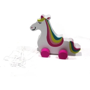 Original Boutique  Ahşap Ipli Eğitici Yürüme Arkadaşı Sevimli Unicorn