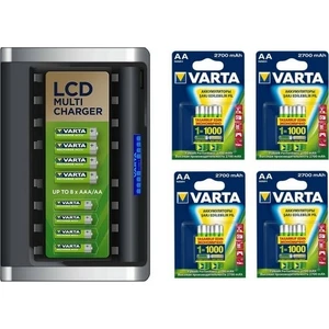 Multi 8li Şarj Cihazı 2700 Mah Aa Şarjlı Pil 8'li