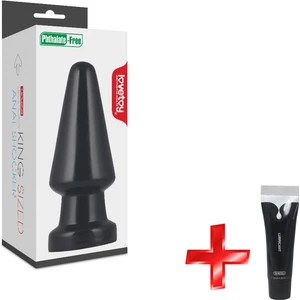 Silikon Dokulu Siyah Büyük ve Kalın Anal Plug +  Jel