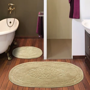 Alanur Home Damaks Oval Cotton 2'li Paspas Cappuccino