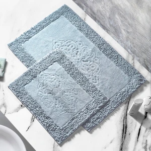 Alanur Home Salina Cotton Makarnalı Yıkanabilir 2'li Paspas Seti Klozet Takımı Gri