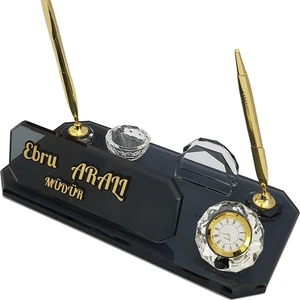 Mert Kristal M102FM Kişiye Özel Kalemli Kristal Masa Isimliği