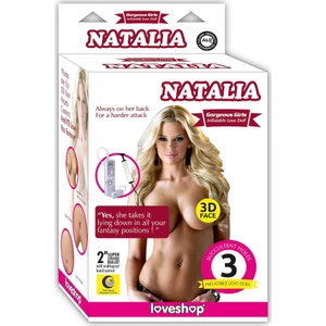 Natalia 3 Işlevli Sarı Saçlı Titreşimli Şişme Bebek Manken Kadın