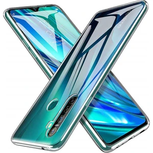 Case 4U Realme 5i Kılıf A+ Şeffaf Lüx Süper Yumuşak 0.3mm Ince Slim Silikon + Cam Ekran Koruyucu Şeffaf