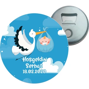 Grafilli Design Hoşgeldin Bebek Kişiye Özel Magnet Açacak 10 Adet - 0020