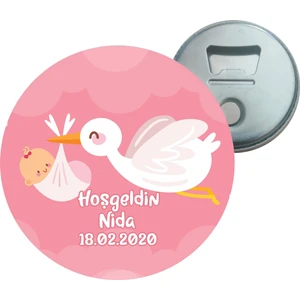 Grafilli Design Hoşgeldin Bebek Kişiye Özel Magnet Açacak 10 Adet - 0021