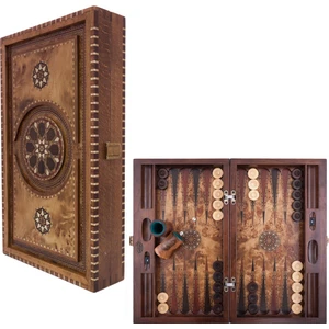 Helena Wood Art Genius Oymalı Tavla Büyük 52 x 30 x 8,5 cm