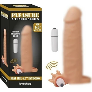 X-Tender 6 cm Dolgulu Titreşimli Realistik Uzatmalı Penis Kılıfı