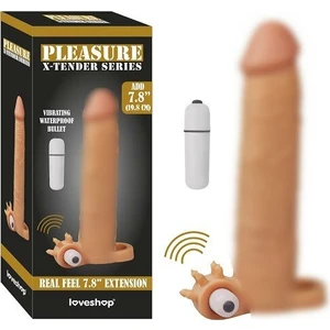 X-Tender 7 cm Dolgulu Titreşimli Realistik Uzatmalı Penis Kılıfı