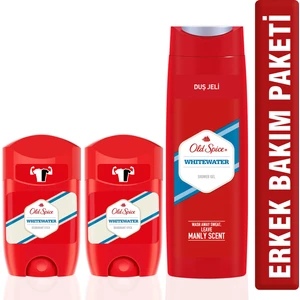 Old Spice Duş Jeli 400 ml + Deo Stick White Water 50 ml x 2