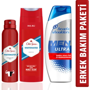 Old Spice Duş Jeli 400 ml + Deo White Water 150ml + Head & Shoulders Şampuan 360 ml
