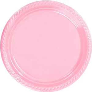 Tabak Plastik Pembe 22 cm 50 Adet