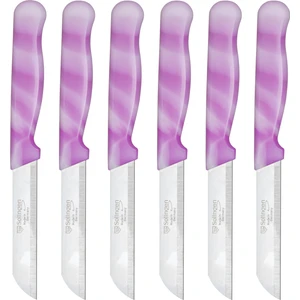 Mermer Desen Meyve Bıçağı 6'lı Pembe