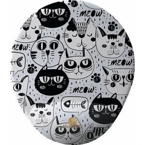 Cat Black White Bilek Destekli Tasarım Mouse Pad