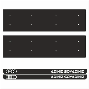 Audi İsimli Tamboy Pleksi Plakalık (2 Adet)