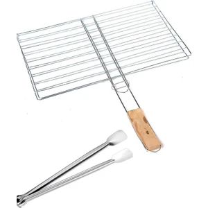 Ahşap Saplı Izgara Teli 25 x 40 mm + Maşa