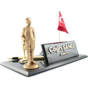 Reklam Atay Kişiye Özel Atatürk Biblolu Masa İsimliği