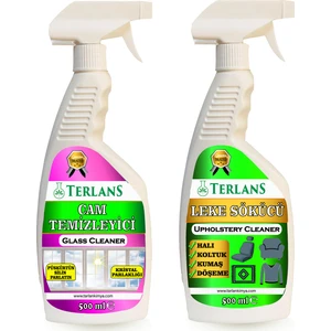 Terlans Cam Temizleyici ve Halı Koltuk Döşeme Leke Sökücü 2 x 500 ml