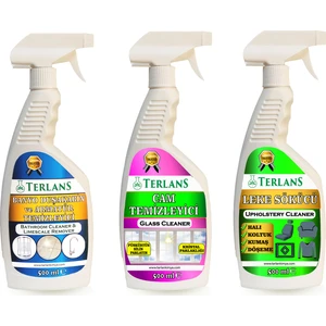 Terlans Banyo Duşakabin Temizleyici Cam Parlatıcı Halı Koltuk Leke Sökücü 3 x 500 ml