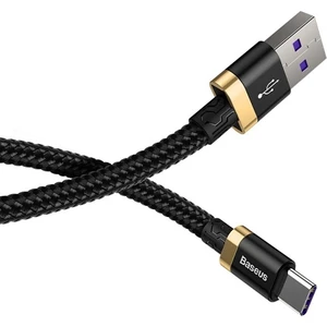 Ultra Hızlı 5A Type-C Şarj ve Data Kablosu 1 mt Altın Siyah