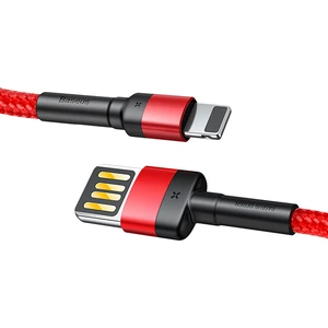 Special Edition iPhone Uyumlu Usb Girişi Çift Taraflı Kullanılabilir Tasarımlı 2.4A 1M Hızlı Şarj Data Kablo - Kırmızı ip- 12 13 14 uyumlu