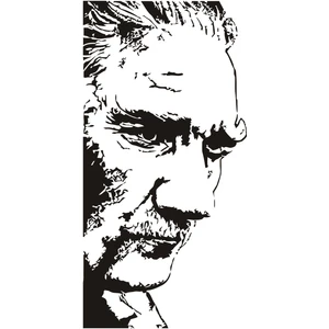 Sticker Fabrikası Şeffaf Baskı Atatürk Büyük Türk Başbuğ Sticker 00018 39 x 20 cm Siyah