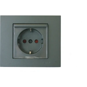 Grano Füme Kapaklı Topraklı Priz Çerçeveli