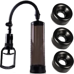 Pump King Penis Vakum Pompası + 3 Adet Penis Pompası Yedek Başlık
