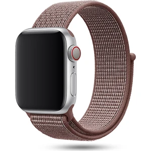 Apple Watch Seri 10 42mm, Seri 9/8/7/6/SE/5/4/3 Spor Loop Dokuma Kordon 41mm 40mm 38mm Uyumlu Dumanlı Leylak