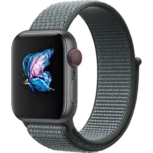Apple Watch Seri 10 42mm, Seri 9/8/7/6/SE/5/4/3 Spor Loop Dokuma Kordon 41mm 40mm 38mm Uyumlu Fırtına Gri