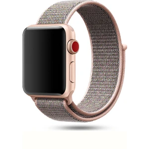Apple Watch Seri 10 42mm, Seri 9/8/7/6/SE/5/4/3 Spor Loop Dokuma Kordon 41mm 40mm 38mm Uyumlu Açık Pembe