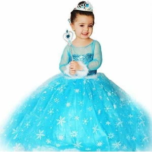 Moda Sitesi  Frozen Elsa Kostüm Tarlatanlı Elsa Elbisesi Kollu Elsa Kostümü