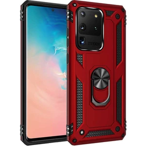 Samsung Galaxy S20 Plus Kılıf Shockproof Standlı Yüzük Tutuculu Vega Case Kırmızı