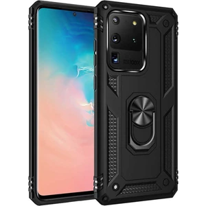 Samsung Galaxy S20 Plus Kılıf Shockproof Standlı Yüzük Tutuculu Vega Case Siyah