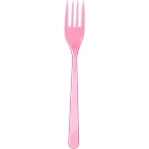 Çatal Plastik Pembe 50'li