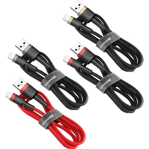 Cafule Serisi Lightning Kablosu 1 m Gri Gri-Siyah