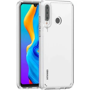 Huawei P30 Lite Kılıf Coss Şeffaf Sert Kapak Şeffaf