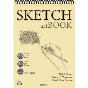 Sketchbook SAHRA A3 Spiralli 90 gr. Ivory 25 yaprak Eskiz Defteri