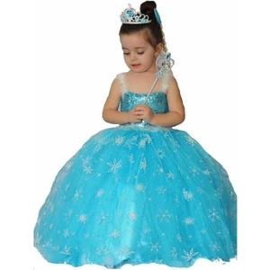Moda Sitesi  Frozen Elsa Kostüm Tarlatanlı Elsa Elbisesi Askılı Elsa Kostümü
