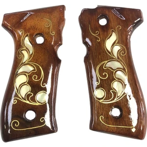 Beretta F92 Sedef Kakma Ahşap Kabze