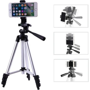 Hlypro Cep Telefonları İçin 135 cm Alüminyum Tripod Taşıma Çantalı Tripod Telefon Tutucu