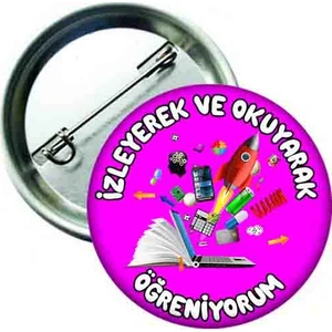 Hediye Panayırı - Online Eğitim Rozeti- Izleyerek ve Okuyarak Öğreniyorum Öğrenci Rozeti (20 Adet)