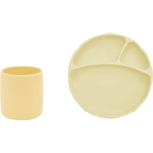 Silikon Tabak + Bardak Set - Sarı