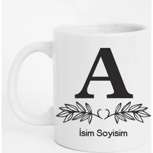 Tasarım Mağazası Kişiye Özel Harf Kupa Bardak