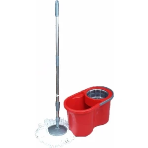 Kırmızı Döner Başlıklı Temizlik Seti ve Mop