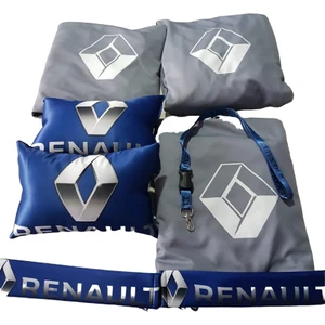 Renault Gri Penye Servis Kılıfı Kemer Konforu Oto Boyun Yastığı ve Ayna İpi