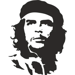Sticker Fabrikası Che Guevara Sticker 00203 17 x 13 cm Siyah