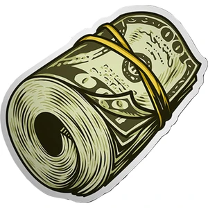 Sticker Fabrikası Dolar Para Sticker 00239 11 x 11,5 cm Renkli