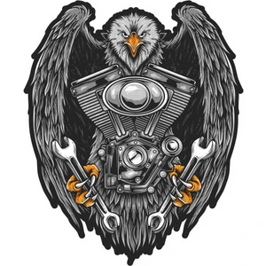Sticker Fabrikası V Motor Kartal Sticker 00249 8 x 6,5 cm Renkli
